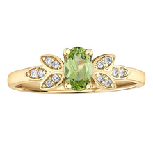 Load image into Gallery viewer, 060101 10KT Yellow Gold Peridot & 0.06CT TW Diamond Ring