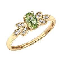 Load image into Gallery viewer, 060101 10KT Yellow Gold Peridot & 0.06CT TW Diamond Ring