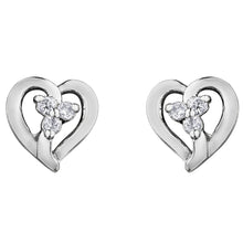 Load image into Gallery viewer, 151127 10KT White Gold .03CT TW Diamond Heart Stud Earrings
