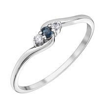 Load image into Gallery viewer, 060141 10KT White Gold Blue Sapphire & .04CT TW Diamond Ring