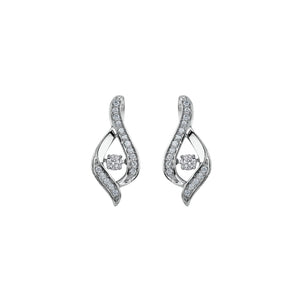 151164 10K White Gold .33CT TW Diamond Pulse Earrings