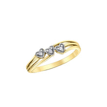 Load image into Gallery viewer, 030340 10KT Yellow Gold .024CT TW 3 Diamond Heart Ring