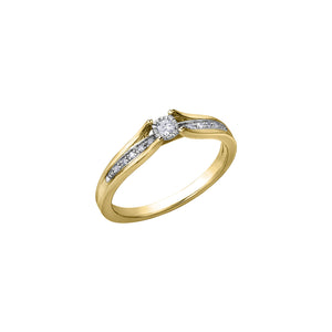 030170 10K Yellow & White Gold & 0.10CT TW Diamond Ring