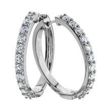 Load image into Gallery viewer, 151163 White Gold .75CT TW Diamond Hoop Earrings
