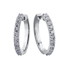 Load image into Gallery viewer, 151163 White Gold .75CT TW Diamond Hoop Earrings
