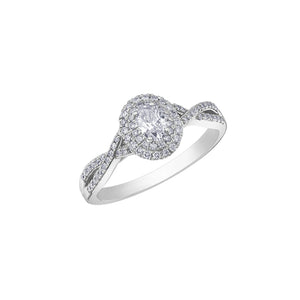 020042 10KT White Gold .51CT TW Oval Diamond Ring