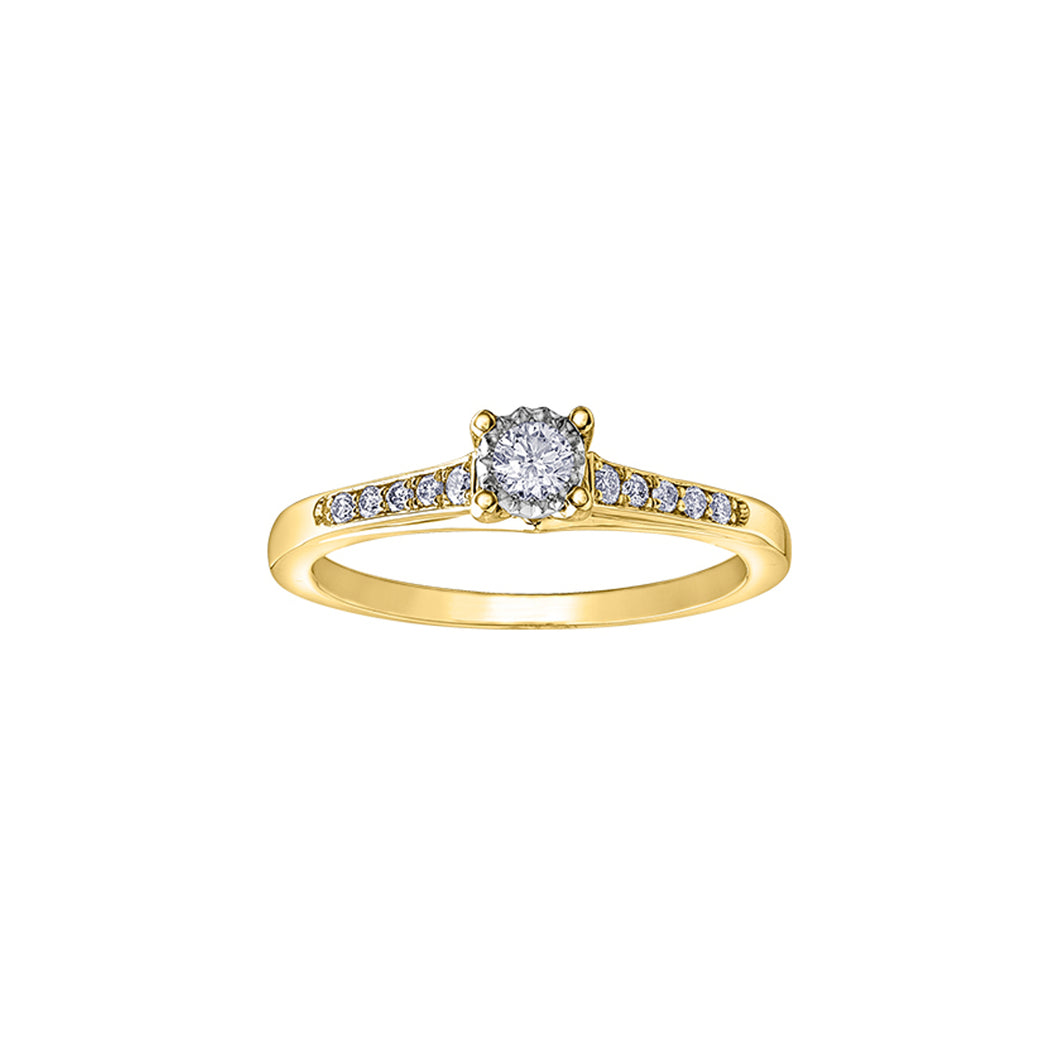 030214 10K Yellow & White Gold .20CT TW Diamond Ring
