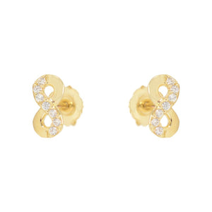 231468 10K Yellow Gold Protective Twist-back Infinity Children's Stud Earrings