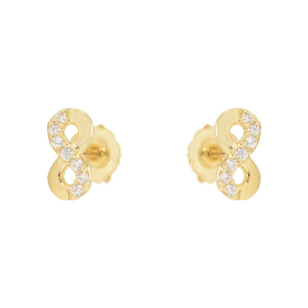 231468 10K Yellow Gold Protective Twist-back Infinity Children's Stud Earrings