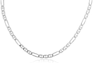320613 22" 4.0mm wide Sterling Silver Figarucci Chain