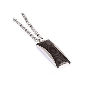 530277 JOSEF ELIAS Stainless Steel with Carbon FIber Inlay Pendant with Chain
