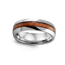Load image into Gallery viewer, 130745 Tungsten & Koa Wood Wedding Band Size 8