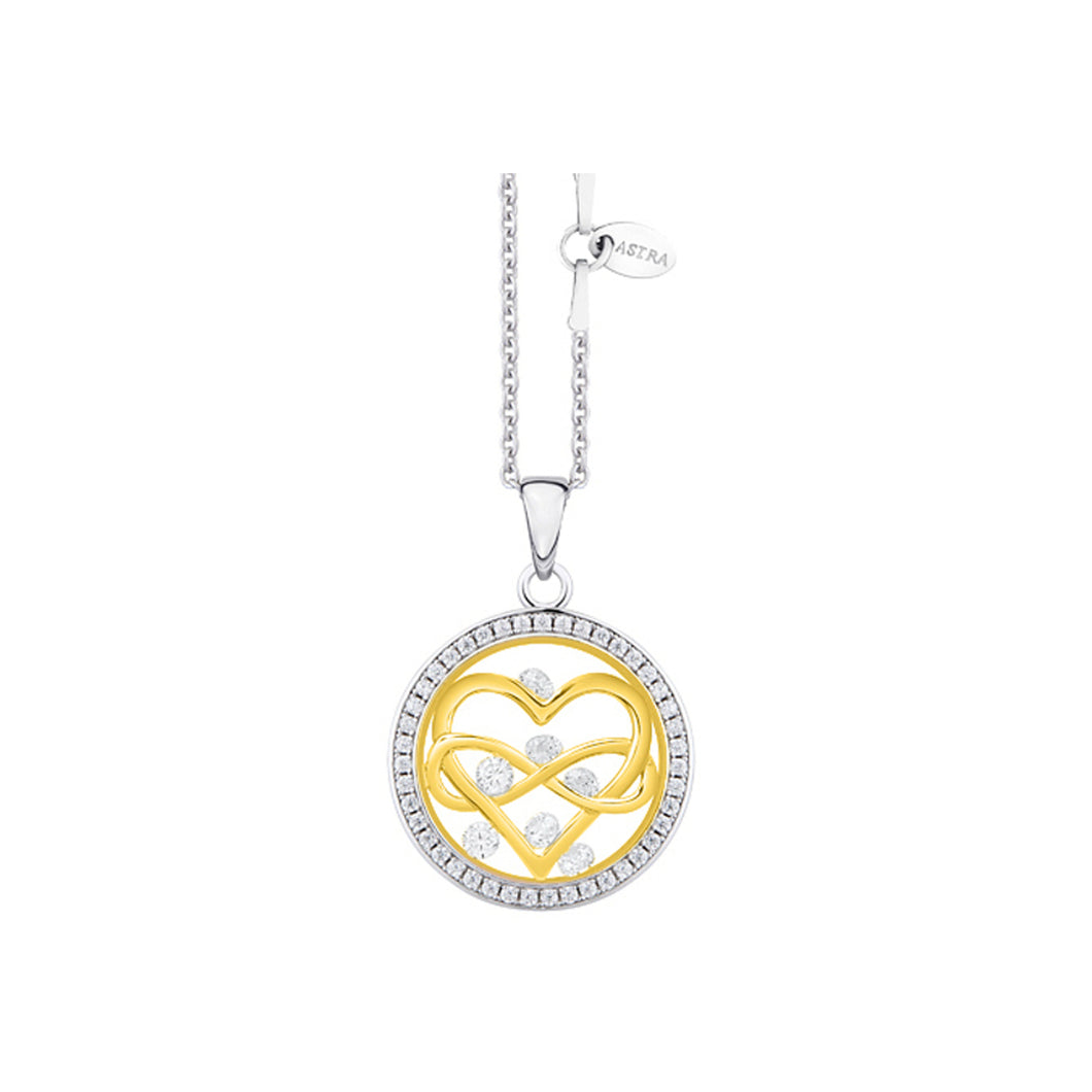 331129 ASTRA Sterling Silver Yellow LOVE EVERLASTING 16MM Pendant