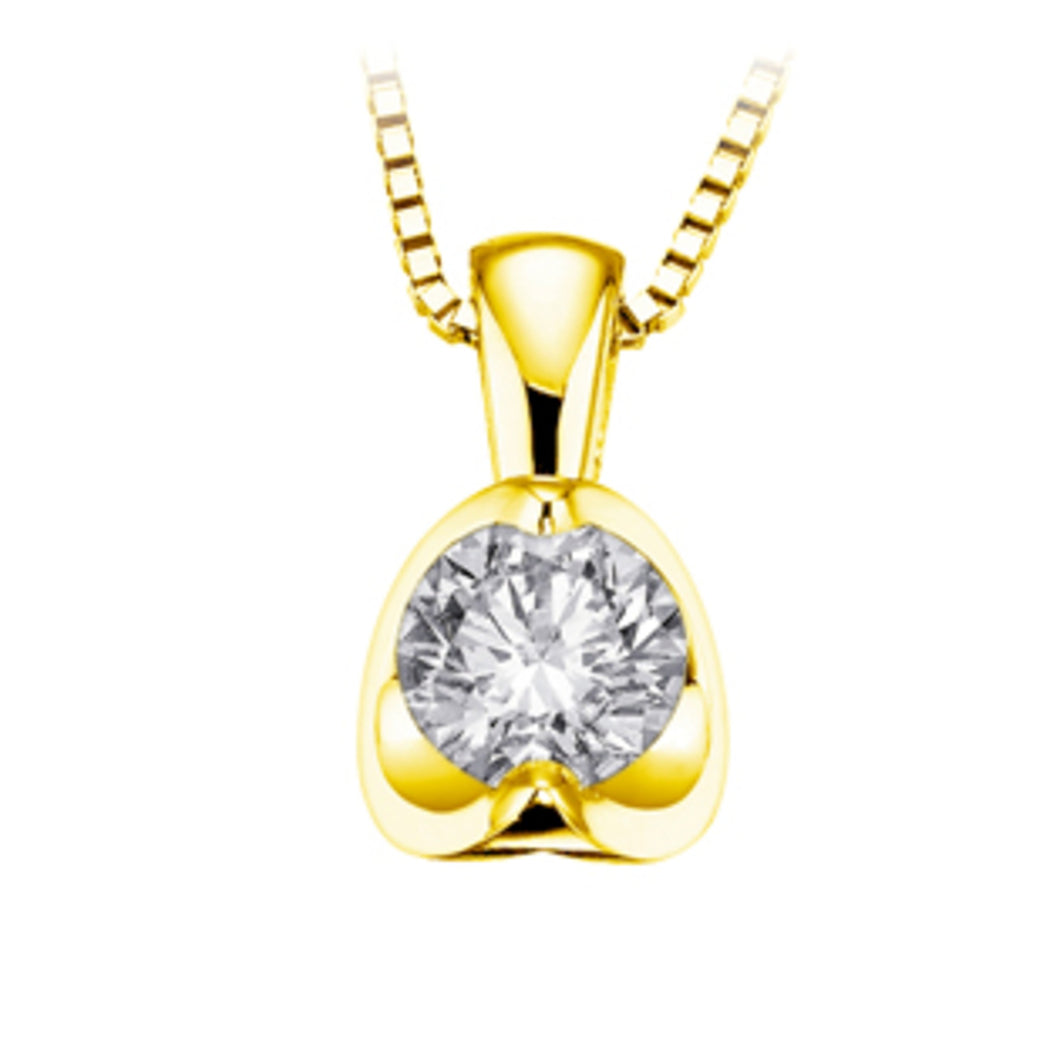 P2318Y25 OUT OF STOCK, PLEASE ALLOW 3-4 WEEKS FOR DELIVERY 14KT Yellow Gold .25CT TW Canadian Diamond Pendant