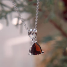 Load image into Gallery viewer, 170129 OUT OF STOCK PLEASE ALLOW 3-4 WEEKS FOR DELIVERY 10K White Gold Garnet Pendant
