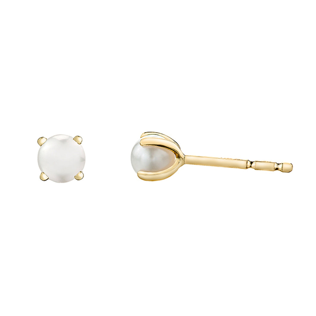 180063 10KT Yellow Gold Pearl Stud Earrings