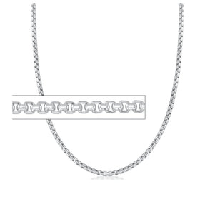 320417 22" 2.5mm wide Sterling Silver Box Chain