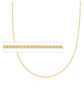 260682 20" .8mm wide 10K Yellow Gold Squared Wheat Chain