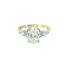 Load image into Gallery viewer, 012591 Custom 14kt Yellow &amp; White Gold Oval Diamond Ring
