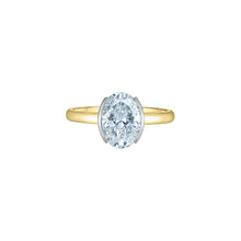 Load image into Gallery viewer, 10290YW210 14KT Yellow Gold 2.13CT TW 1/2 Bezel Set OVAL CUT LAB CREATED Diamond Ring
