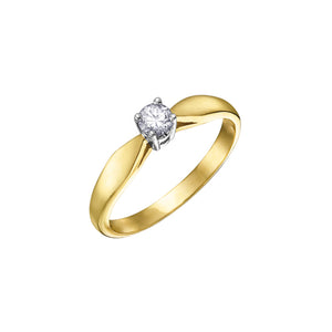 1579/4 OUT OF STOCK, PLEASE ALLOW 3-4 WEEKS FOR DELIVERY 10KT Yellow Gold .04CT TW Canadian Diamond Solitaire Ring