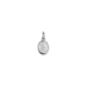 304207 Sterling Silver Oval Medium St. Christopher Charm