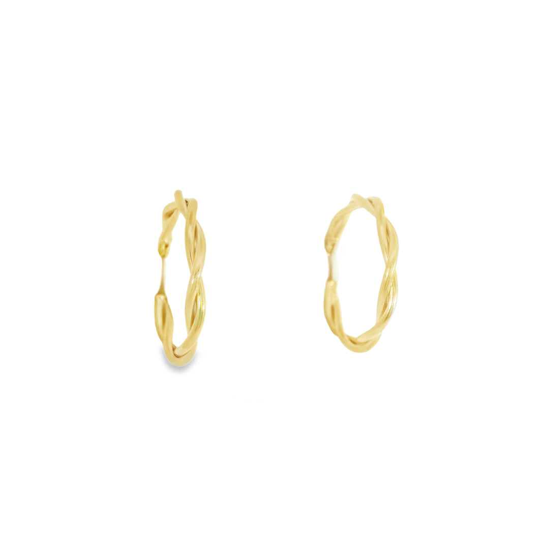 232189 10K Yellow Gold 20mm Twisted Hoop Earrings
