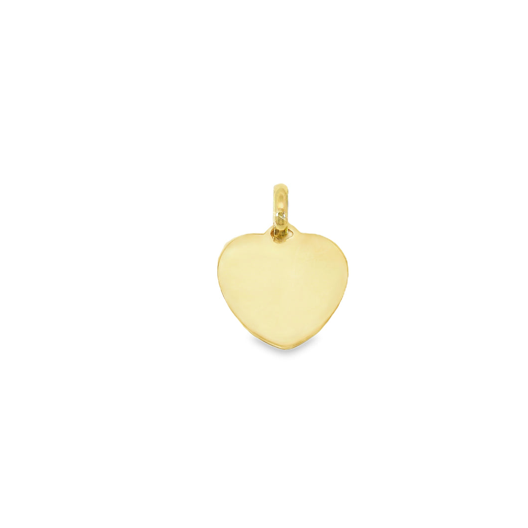 240636 10K Yellow Gold Engravable Heart Shaped Charm