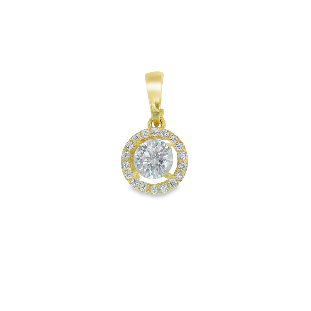 240639 10K Yellow Gold CZ Charm