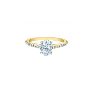 31155YW/120 OUT OF STOCK PLEASE ALLOW 3-4 WEEKS FOR DELIVERY 14K Yellow & White Gold 1.24CT TW Oval LAB GROWN Diamond Ring