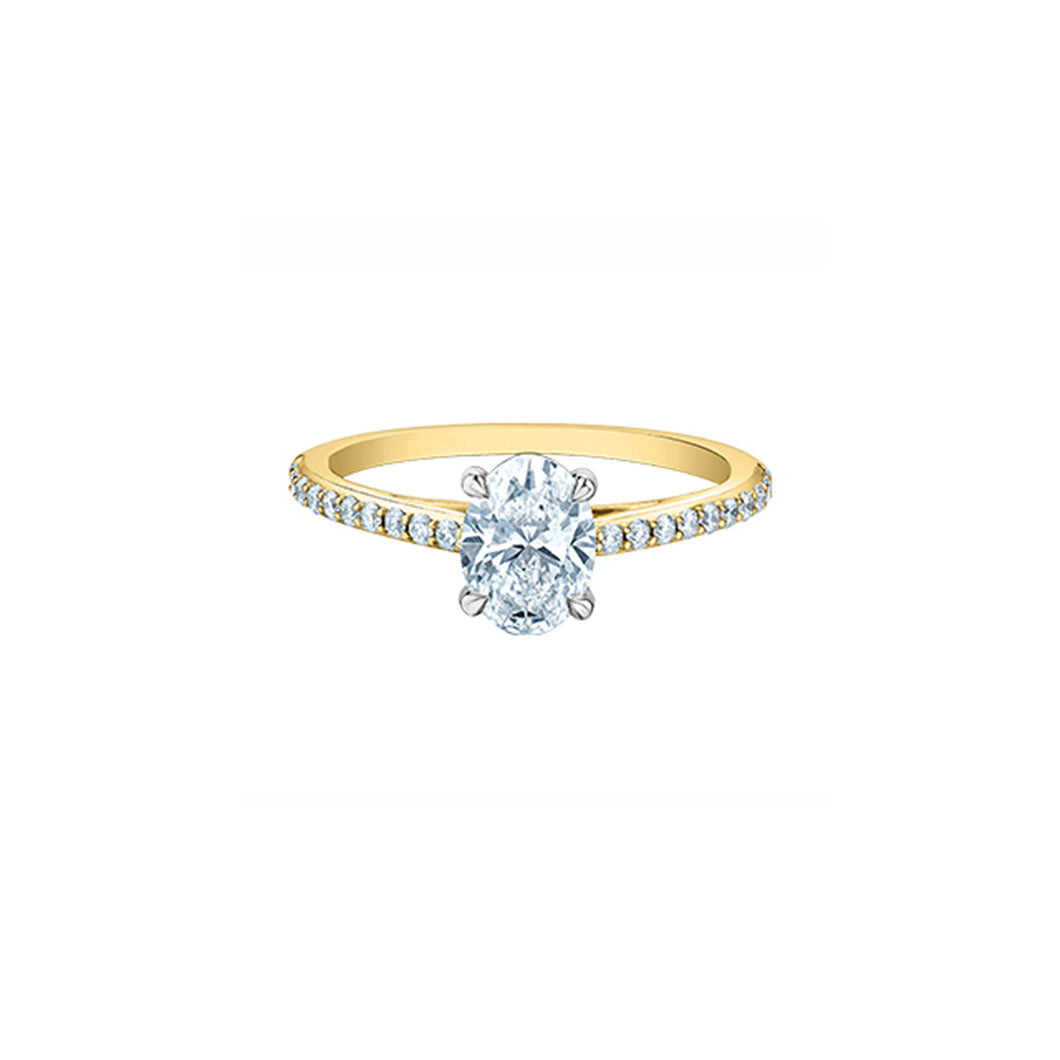 31155YW/120 OUT OF STOCK PLEASE ALLOW 3-4 WEEKS FOR DELIVERY 14K Yellow & White Gold 1.24CT TW Oval LAB GROWN Diamond Ring