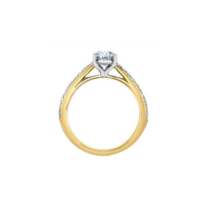 31155YW/120 OUT OF STOCK PLEASE ALLOW 3-4 WEEKS FOR DELIVERY 14K Yellow & White Gold 1.24CT TW Oval LAB GROWN Diamond Ring