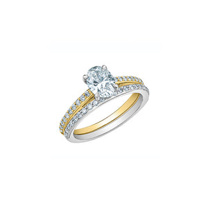 31155YW/120 OUT OF STOCK PLEASE ALLOW 3-4 WEEKS FOR DELIVERY 14K Yellow & White Gold 1.24CT TW Oval LAB GROWN Diamond Ring