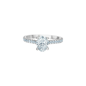 31252WG/130 14KT White Gold 1.30CT TW Canadian Oval Diamond Ring