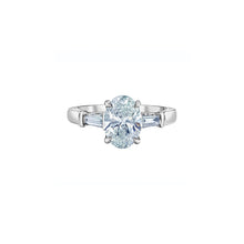 Load image into Gallery viewer, 31653 Platinum 2.53CT TW LAB CREATED OVAL DIAMOND Ring With Hidden Halo
