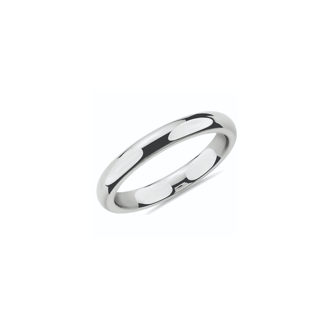 120364 10KT White Gold Size 7 3MM Comfort Fit Band