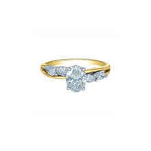 Load image into Gallery viewer, 4515 14k Yellow &amp; White Gold 1.43CT TW LAB CREATED OVAL DIAMOND Ring With Marquis Diamond Accents
