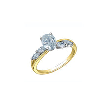 Load image into Gallery viewer, 4515 14k Yellow &amp; White Gold 1.43CT TW LAB CREATED OVAL DIAMOND Ring With Marquis Diamond Accents
