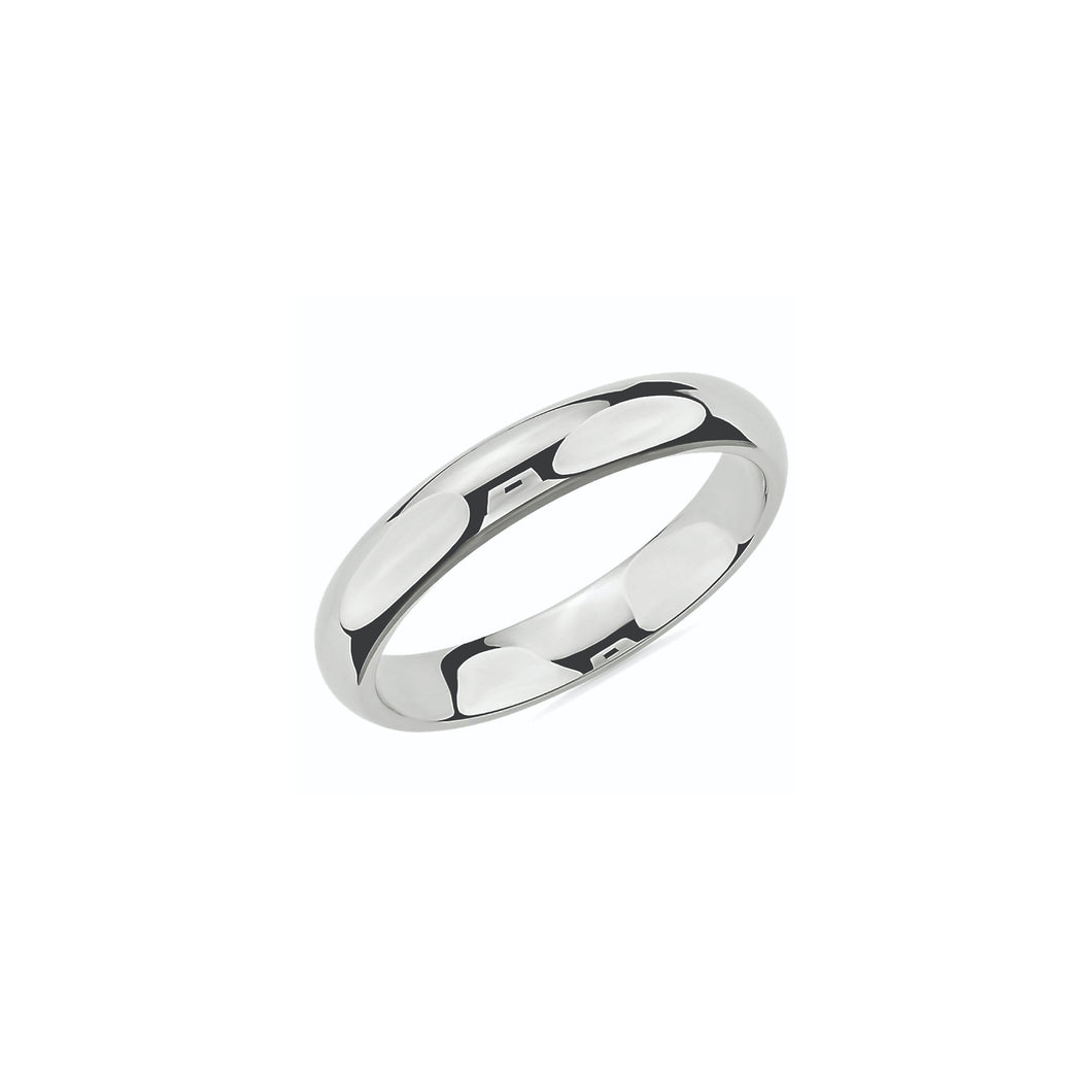 120242 10KT White Gold Size 6 4MM Comfort Fit Band