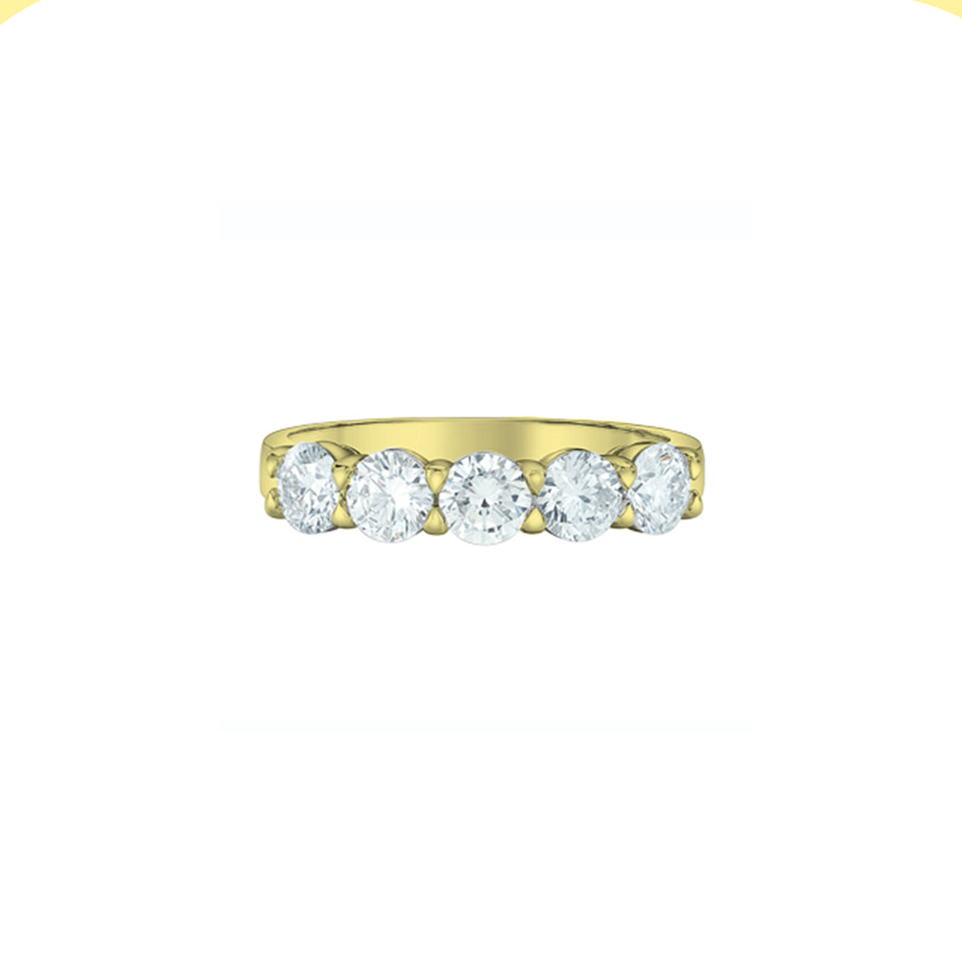 50M40WG150 14K Yellow Gold 1.50CT TW 5 LAB CREATED DIAMOND Ring
