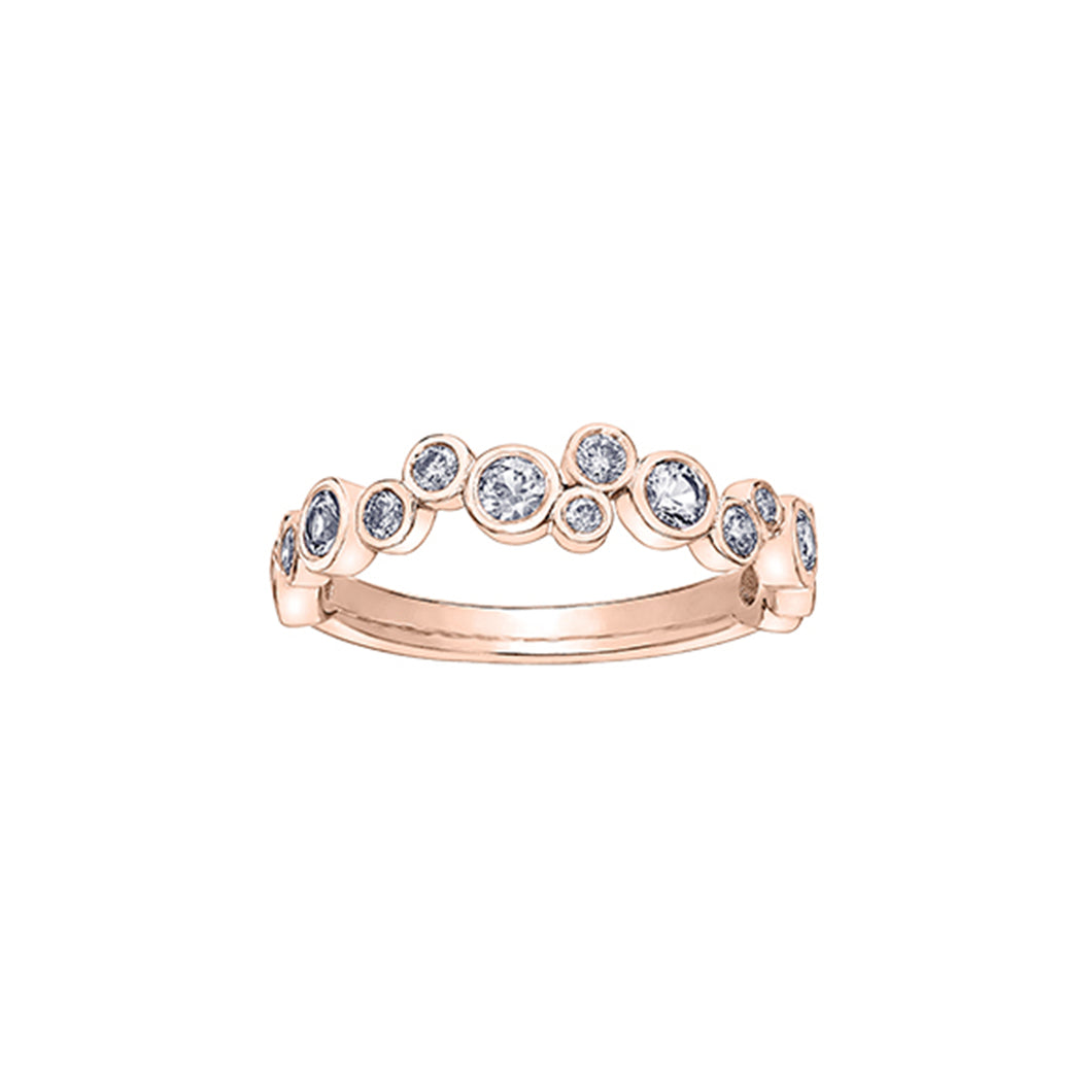 020255 10KT Rose Gold .58CT TW Bezel Set Diamond Ring