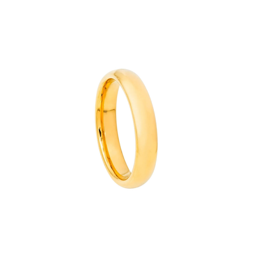 130717 JOSEF ELIAS 4MM Tungsten with Yellow Ion Plating Band Size 8