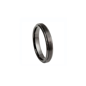 130716 JOSEF ELIAS 4MM Tungsten with Black Ion Plating Stepped Edge Band Size 9