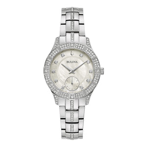 380160 BULOVA Stainless Steel Mother-of-Pearl Dial with 174 Crystals