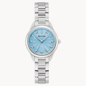 380226 BULOVA Sutton Stainless Steel With 11 Diamonds & Blue Face