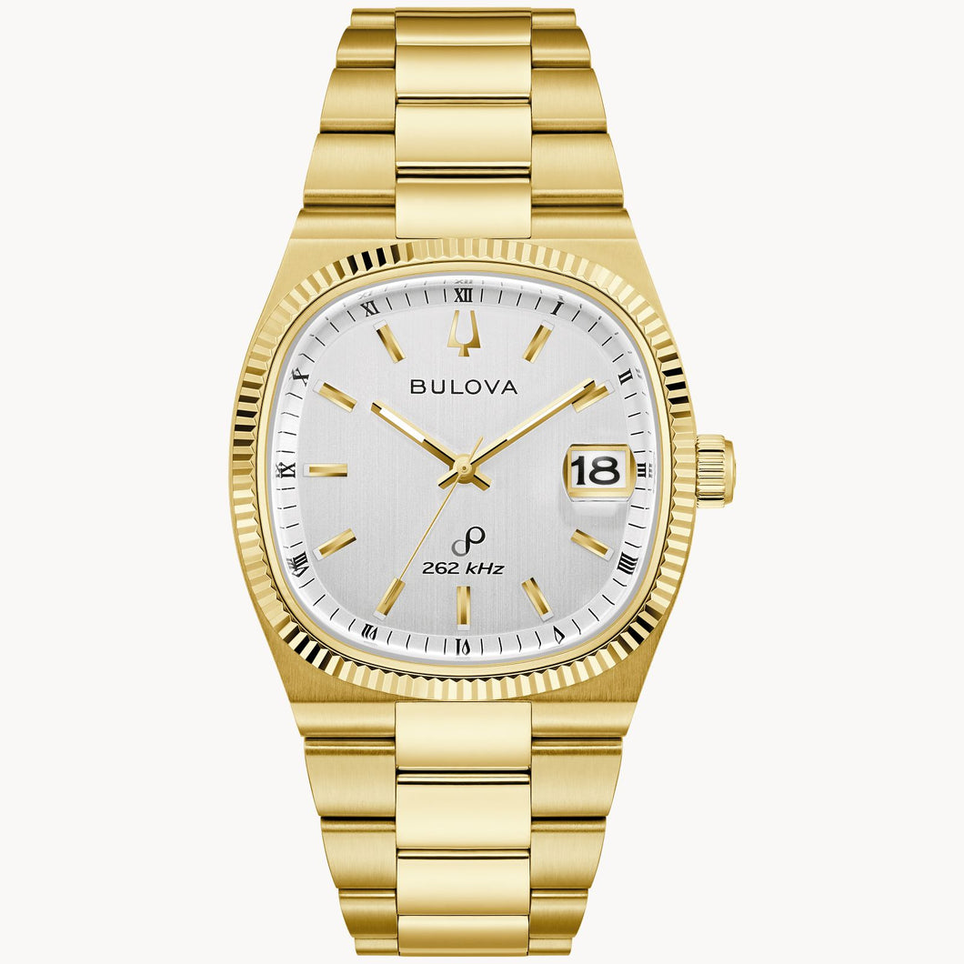 410191 BULOVA Super Seville Gold Tone Stainless-Steel Watch With TV Shaped Case & Sapphire Crystal