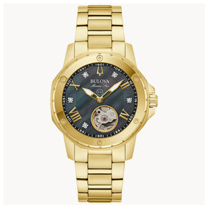 380220 BULOVA Marines Star Stainless Steel, Automatic Watch Heartbeat Movement , Sapphire Crystal and 5 Diamonds