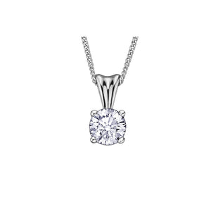 AM103W20 14KT White Gold .20 ct tw Canadian Diamond Pendant