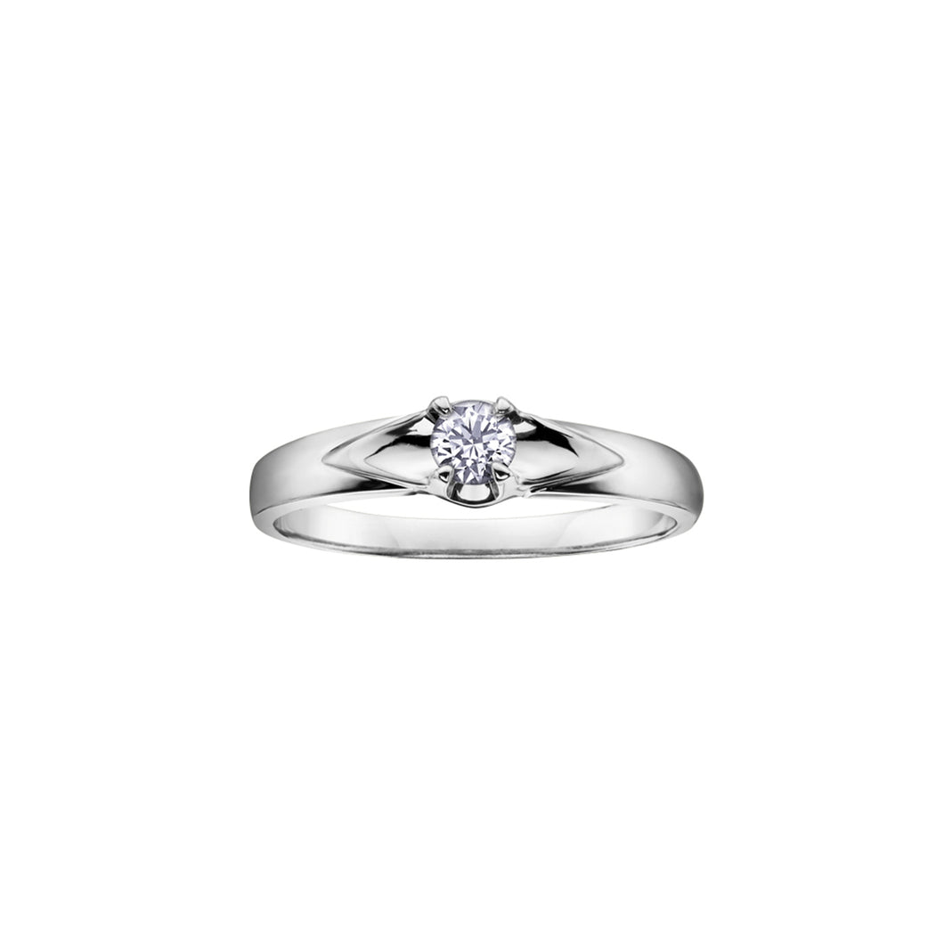 AM108W04 10KT White Gold .04CT TW Canadian Diamond Ring