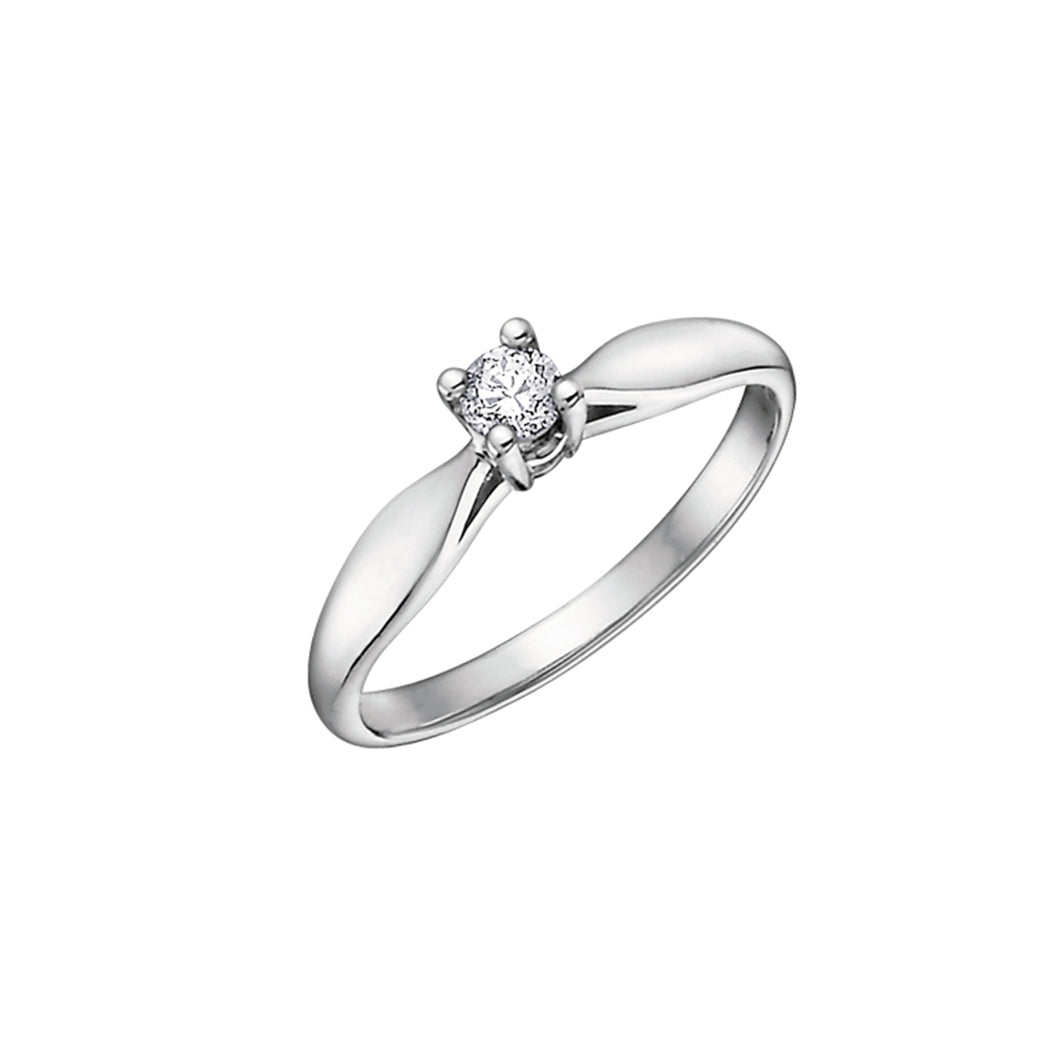 AM119W04 OUT OF STOCK, PLEASE ALLOW 3-4 WEEKS FOR DELIVERY 10K White Gold 0.04CT TW Canadian Diamond Ring